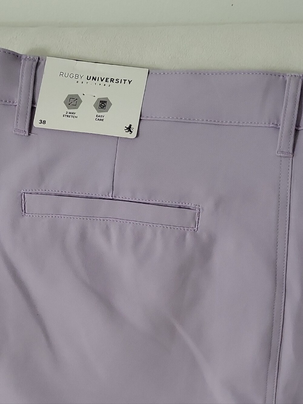 Rugby University Tech Shorts Purple 9" Inseam 2-Way Stretch Easy Care size 38 - Picture 4 of 16
